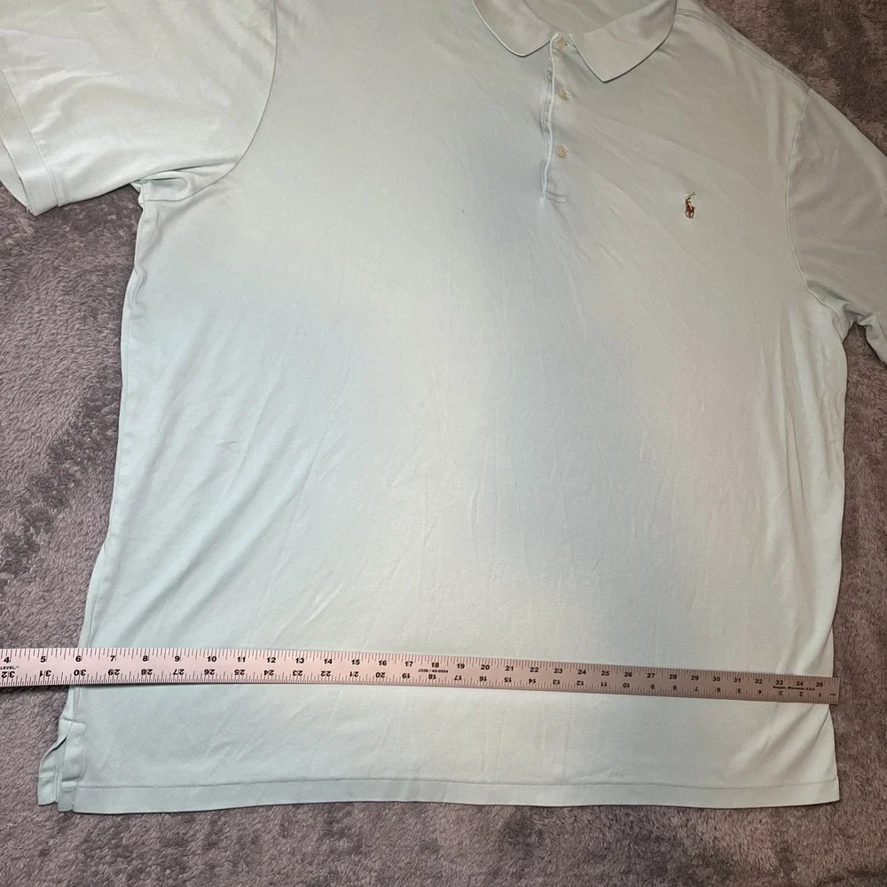 Polo Ralph Lauren Light Blue Men's Short Sleeve SZ 4XLT Flesh Pony Preppy Shirt